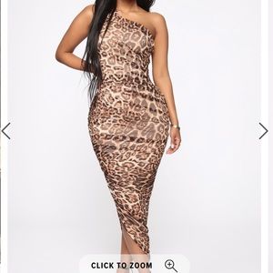 Fashion Nova Wilding Out Ruched Midi Dres